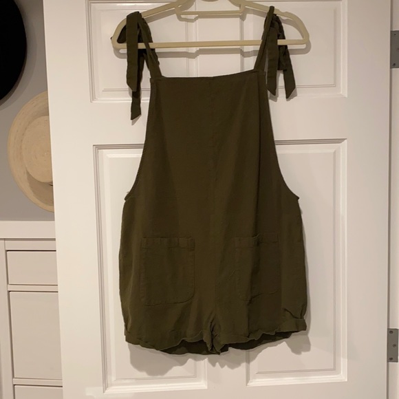 Linen overall romper